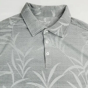 Nat Nast Logo Tag Gray Floral Men's Size 2XL Polo